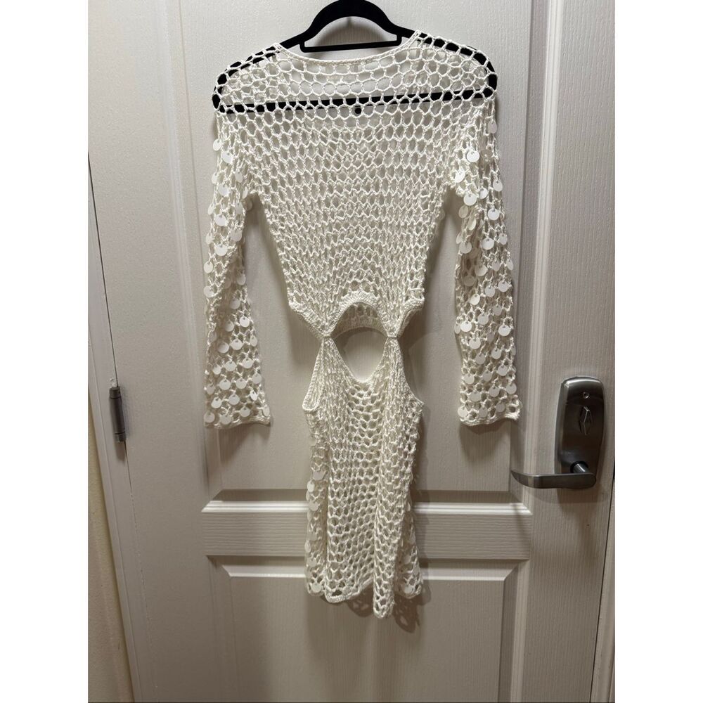 Line & Dot White Crochet Midi Dress - Picture 5 of 6